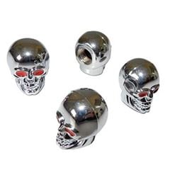 TAMPA VÁLVULA BUTYL PLÁSTICA SKULL C/ 10 PEÇAS