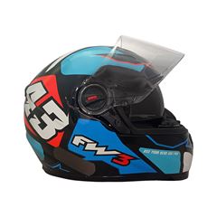 CAPACETE GTX 43 C/OCULOS AZUL/VERMELHO 58