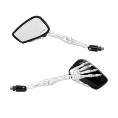 RETROVISOR SKULL PRETO/PRATA